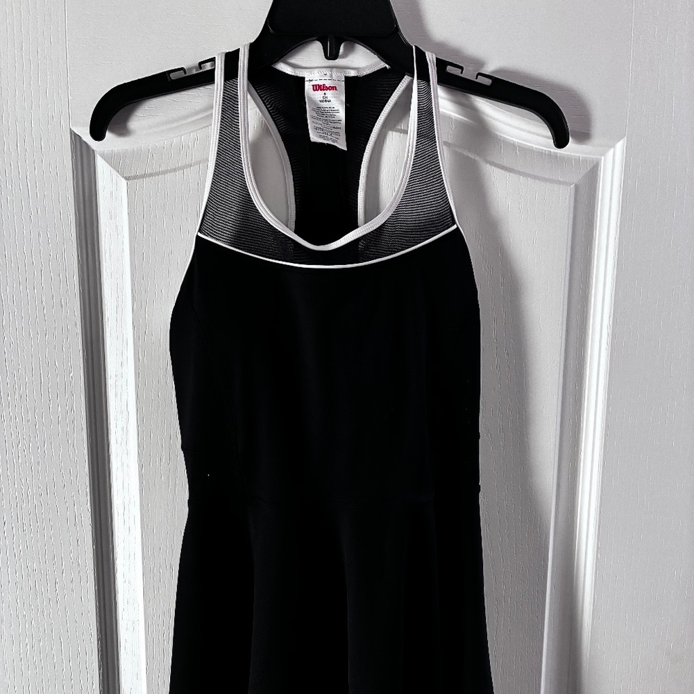 Wilson Perforated Tour Tennis Dress in Black, Small